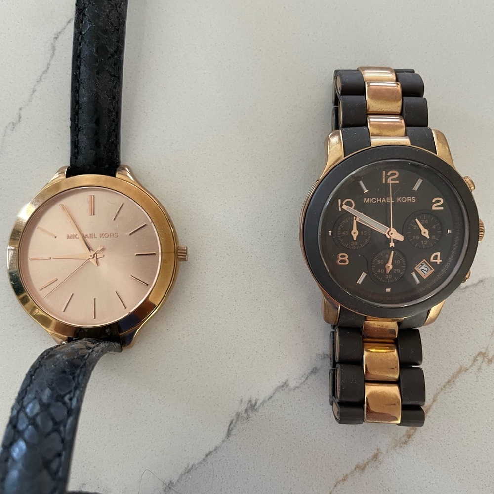 MICHAEL Michael Kors Women's Rose Gold and Black Watches